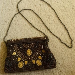 BEADED BRONZE GOLD SPECIAL OCCASION HANDBAG
